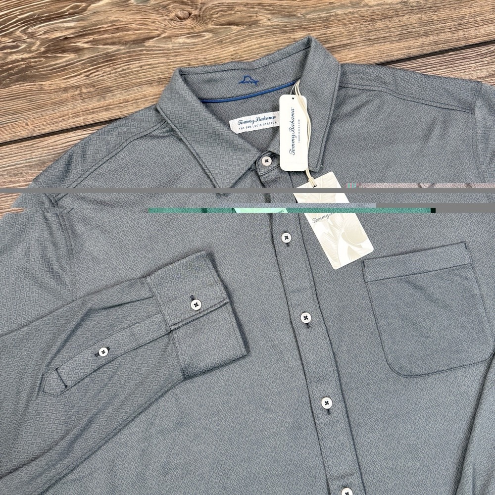 Tommy Bahama Men's‎ San Lucio Diamond Isles Shirt Turbulence Size XXL 2XL NEW